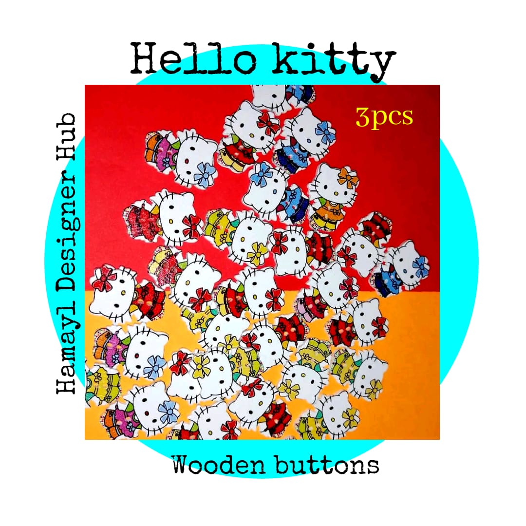 Hello Kitty - Set of 3 - Buttons