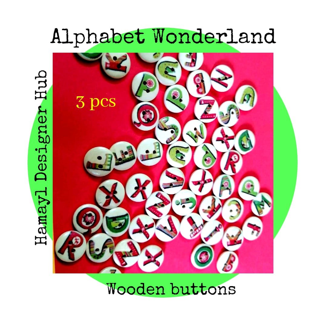 Alphabet Wonderland - Set of 3 - Buttons