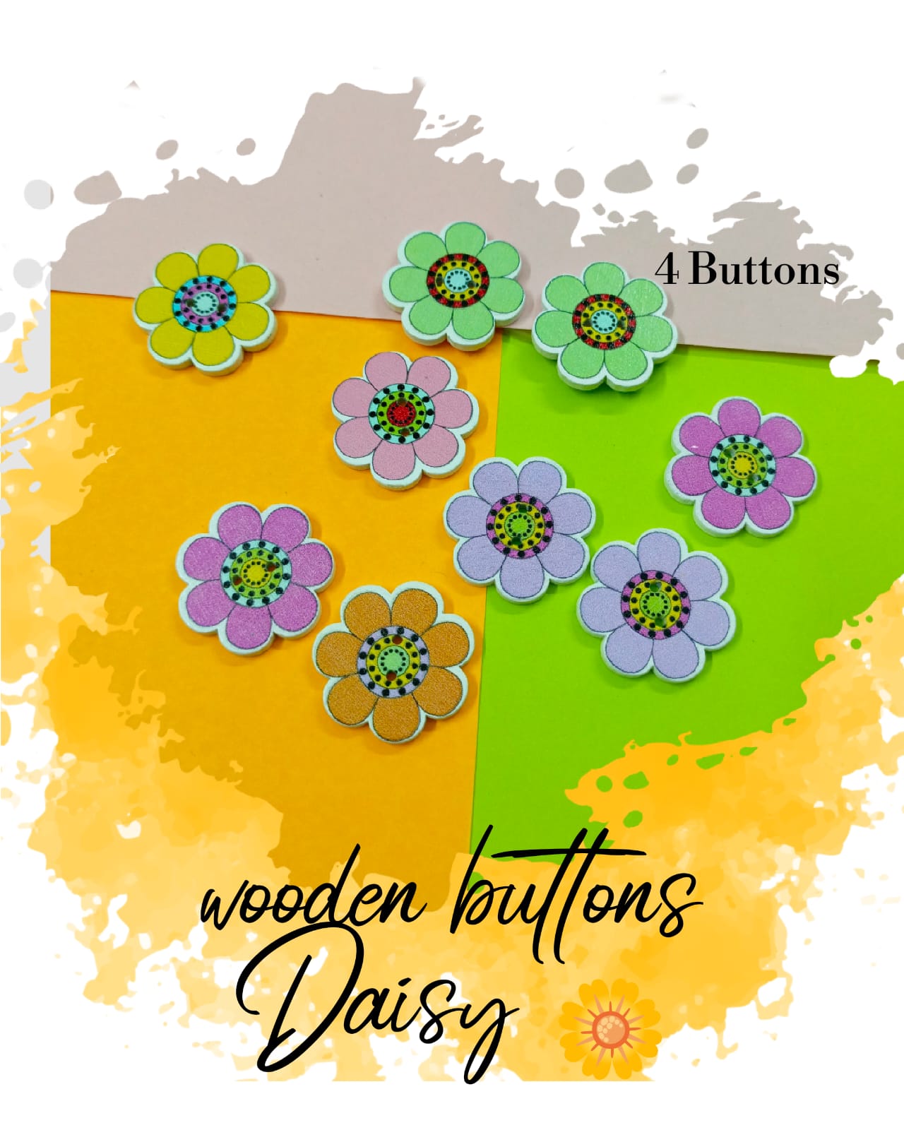 Daisy - Set of 4 - Buttons