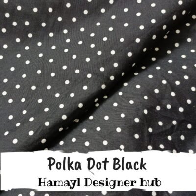 Cotton Black Polka Dot– 45″ Cartoon Print Cotton Fabric