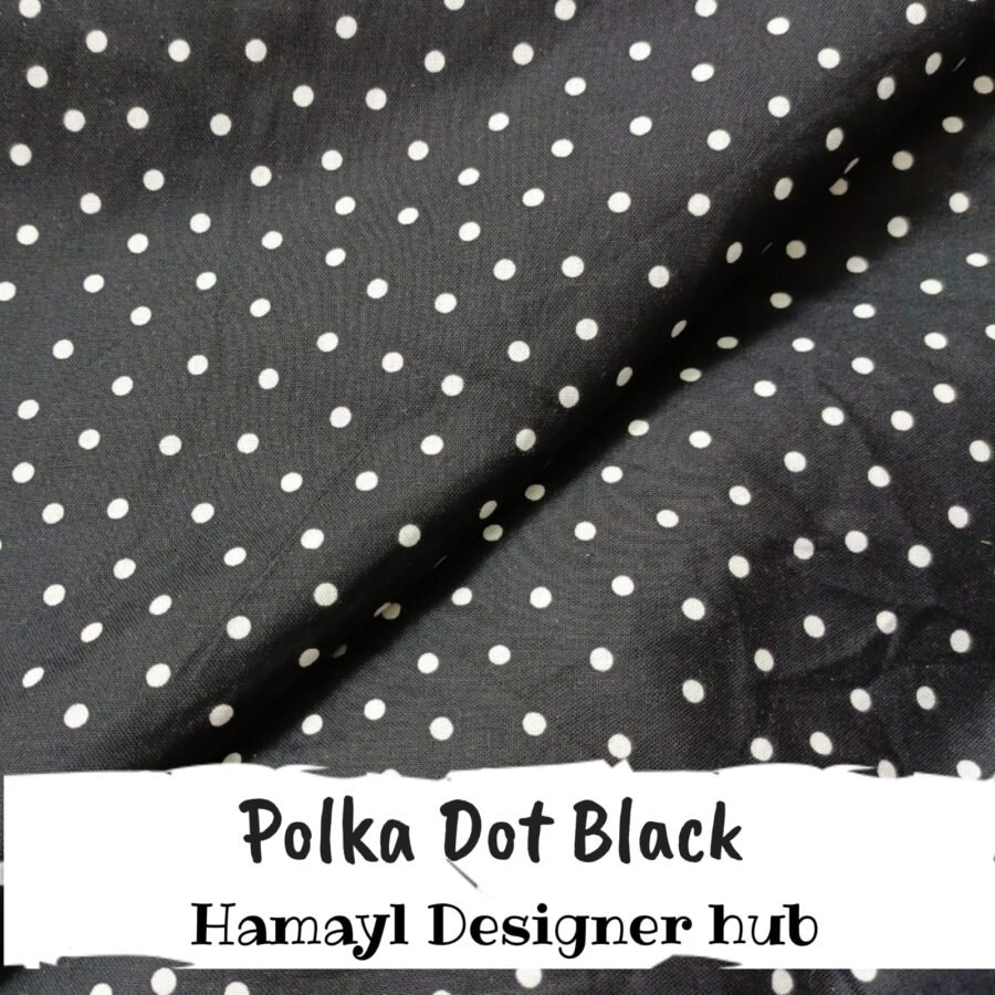 Cotton Black Polka Dot– 45" Cartoon Print Winter Fabric — unstitched fabric