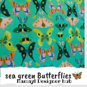 Sea Green Butterflies - Winter Cotton - Hamayl Designer Hub - Per Gaz