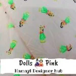 Dolls Pink Funky Cotton Fabric – 45 Inch Width – Dancing Doll Motif on Soft Pink Background – Winter Kidswear and Casual Shirts – Hamayl Designer Hub