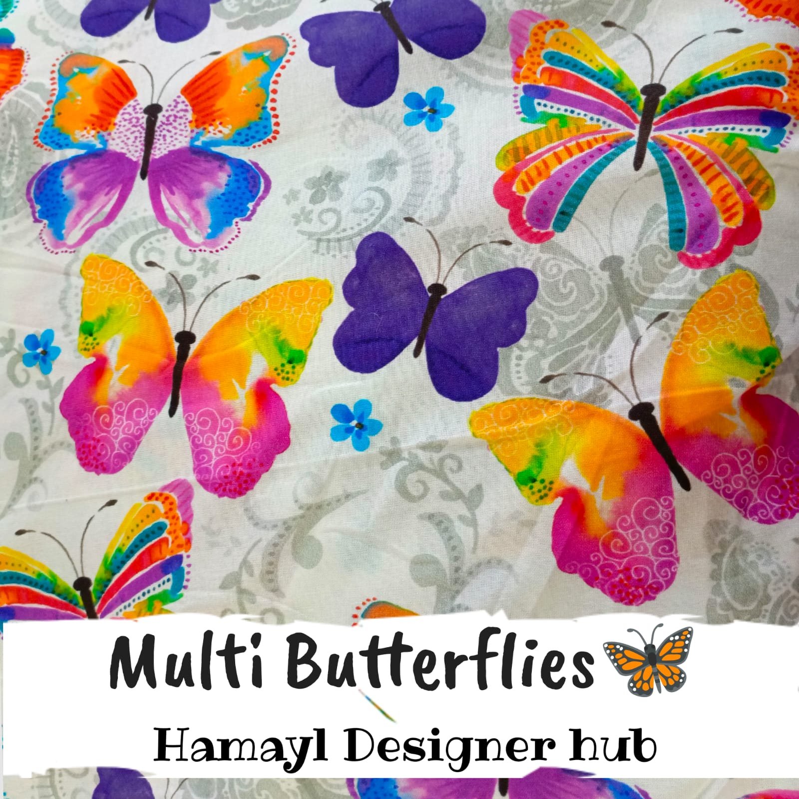 Multi Butterflies- Winter Cotton - Hamayl Designer Hub - Per Gaz