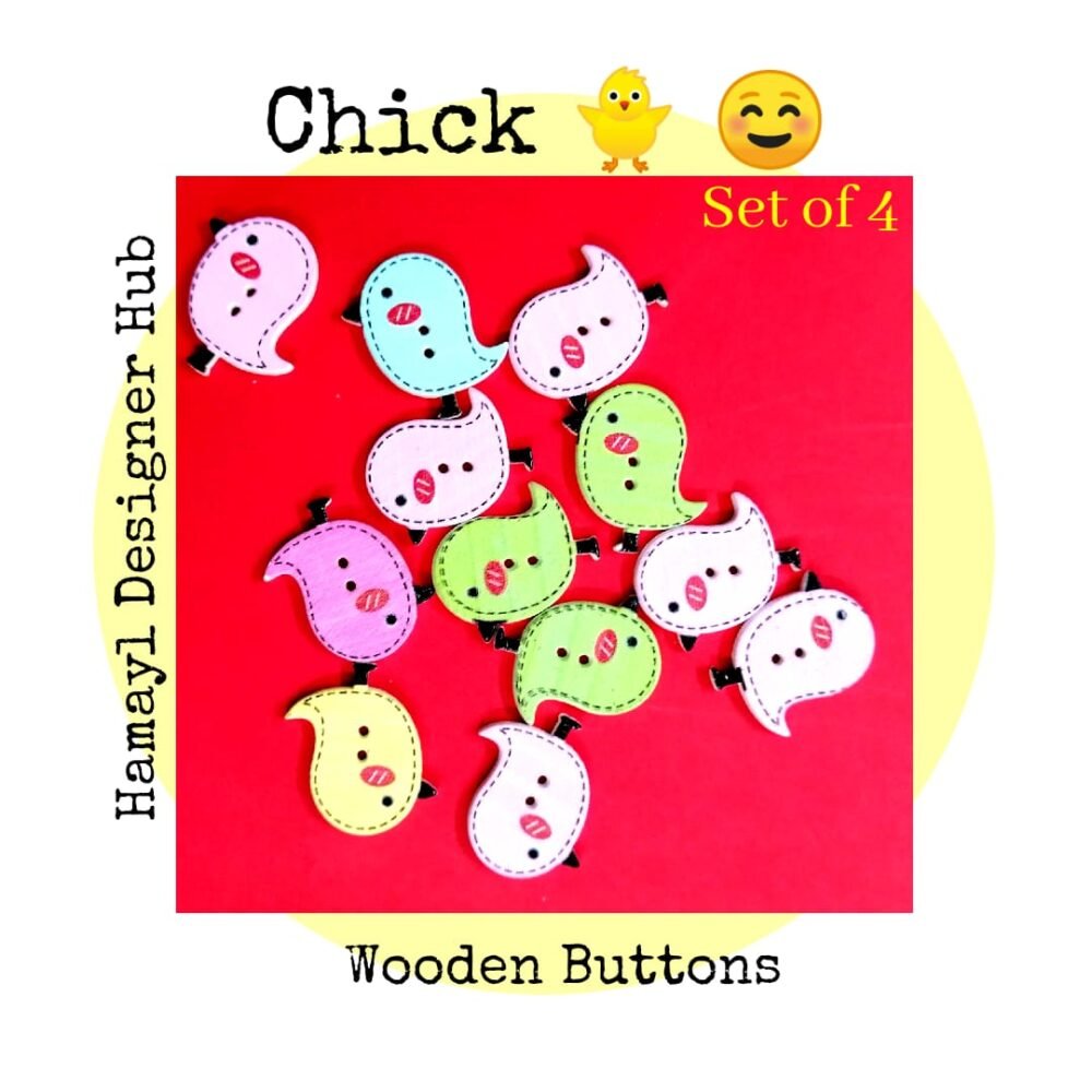 Chicks – Set of 3 – decorative buttons for kids dresses
