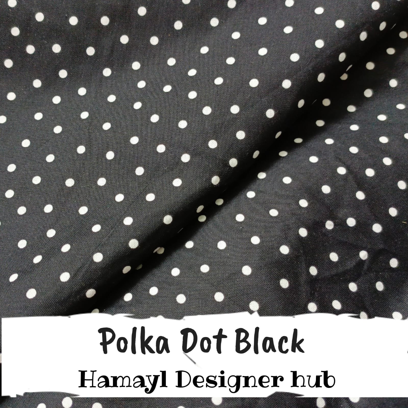 Cotton Black Polka Dot – printed winter cotton fabric, 45-inch width, unstitched