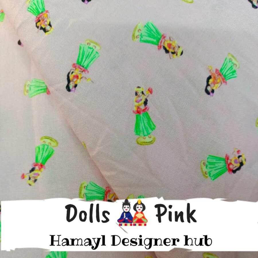Dolls Pink – printed winter cotton fabric, 45-inch width, unstitched