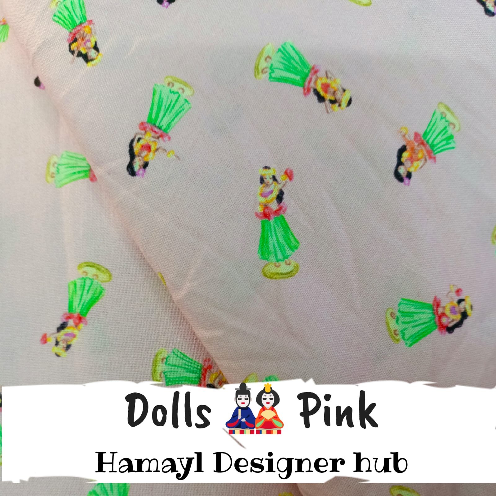 Dolls Pink β printed winter cotton fabric, 45-inch width, unstitched