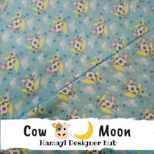 Cow Moon - Funky Flannel Fabric - Per Gaz