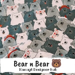 Bear n Bear - Funky Flannel Fabric - Per Gaz