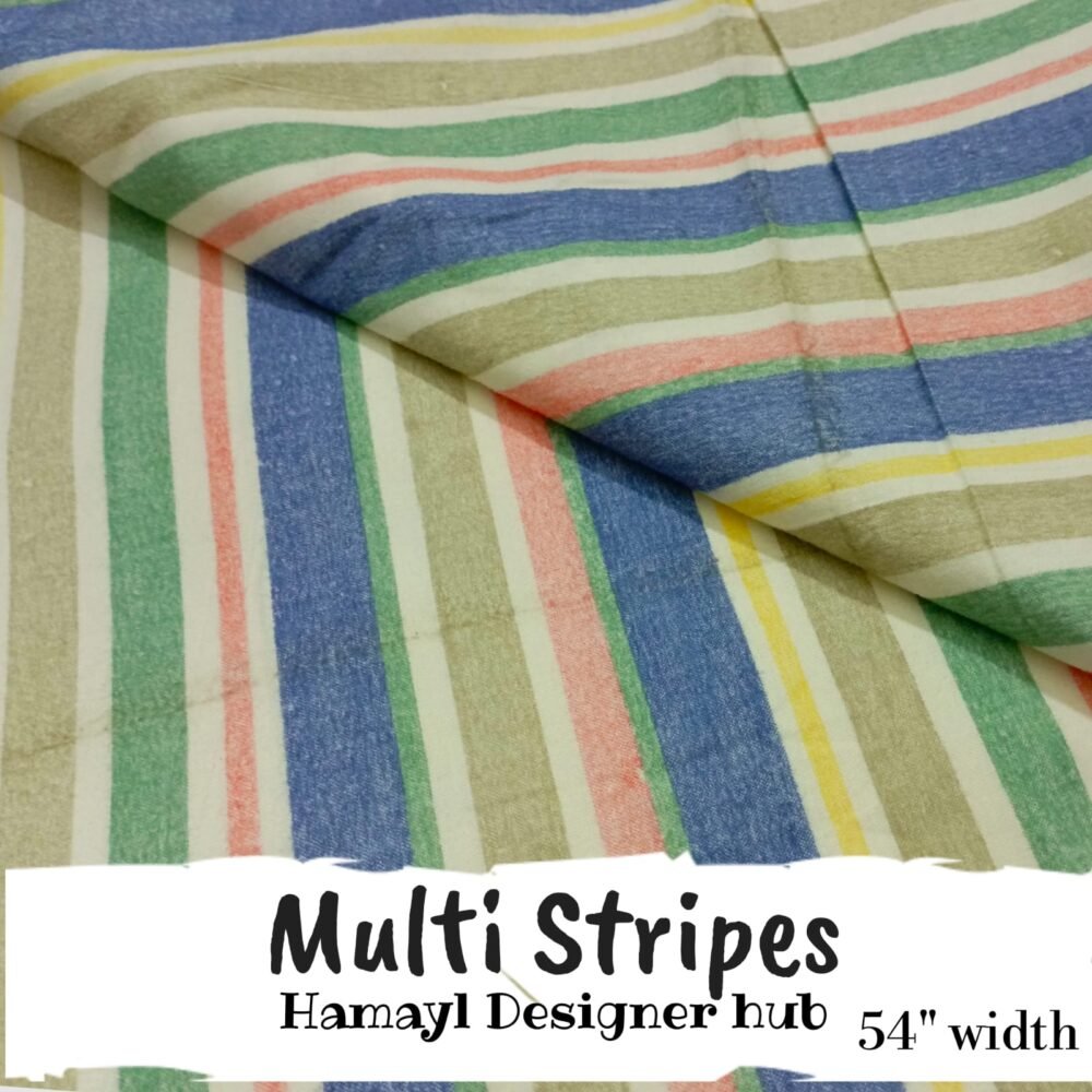 Multi Stripes - Wide Arz 54 inches - Funky Flannel Fabric - Per Gaz