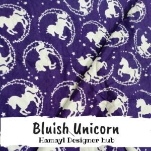 Bluish Unicorn - Funky Flannel Fabric - Per Gaz