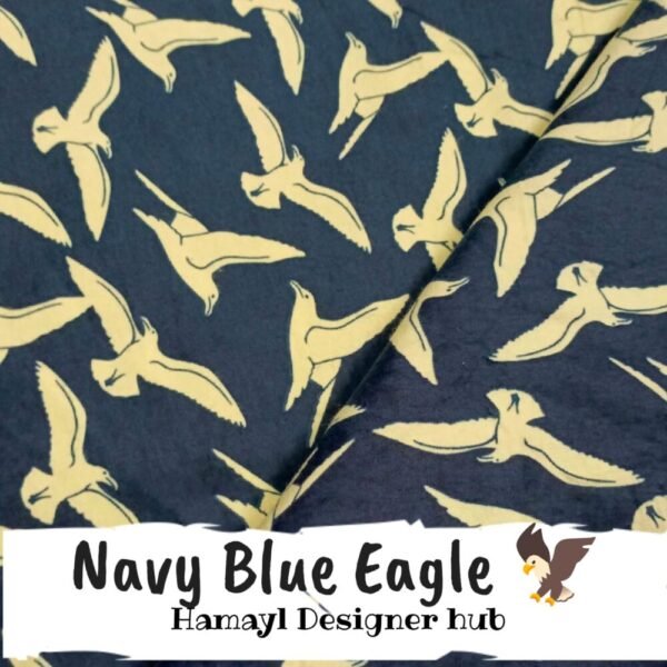 Navy blue Eagle - Funky Flannel Fabric - Per Gaz