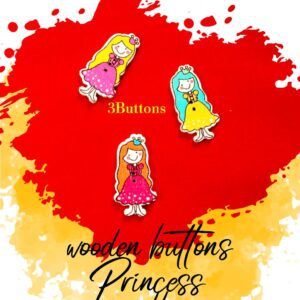 Princess Dolls - Set of 3 - Wooden Buttons