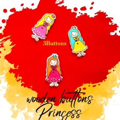 Princess Dolls - Set of 3 - Wooden Buttons