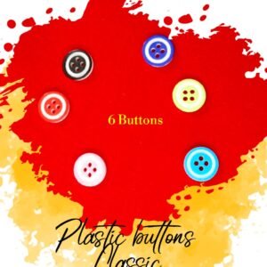 Classic Plastic Buttons - Set of 6 - Plastic Buttons