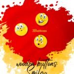 Smiley - Set of 3 - Wooden Buttons