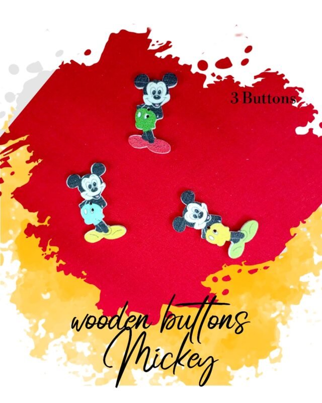 Mickey Mouse - Set of 3 - Wooden Buttons (Limited)!!!