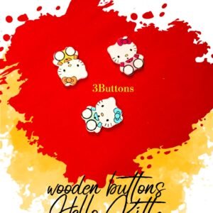 Hello Kitty - Set of 3 - Wooden Buttons