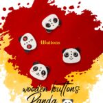 Panda - Set of 4 - Wooden Buttons