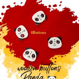 Panda - Set of 4 - Wooden Buttons