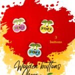Cherry - Set of 3 - Funky wooden buttons