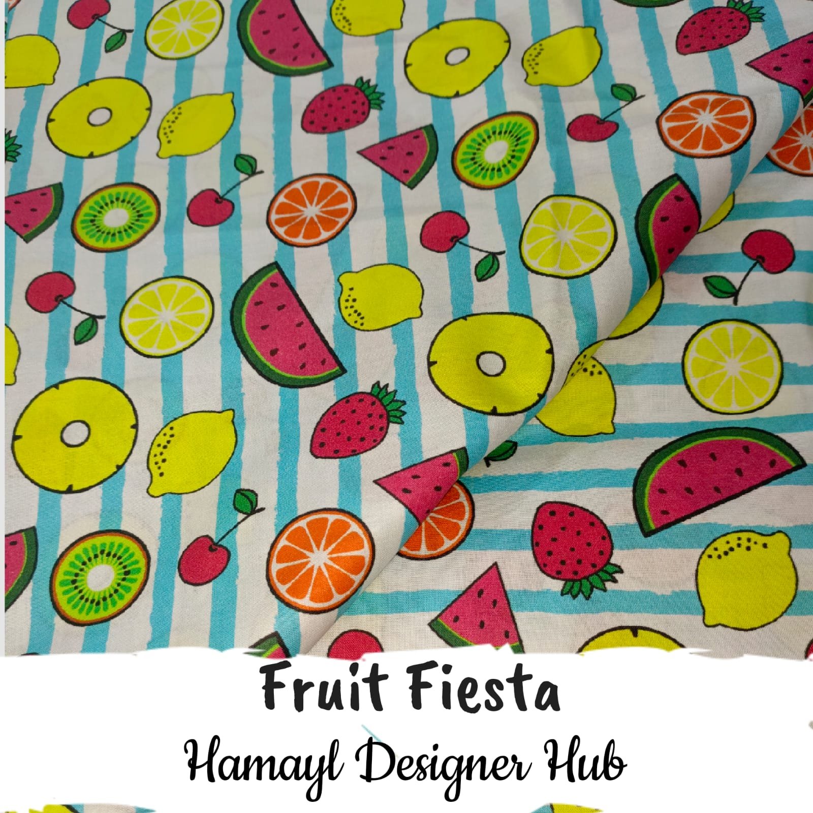 Fruit Fiesta-Funky digital Lawn- Hamayl designer hub