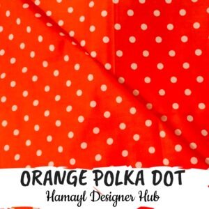 Polka Dots Orange -Funky Digital Lawn- Hamayl Designer hub