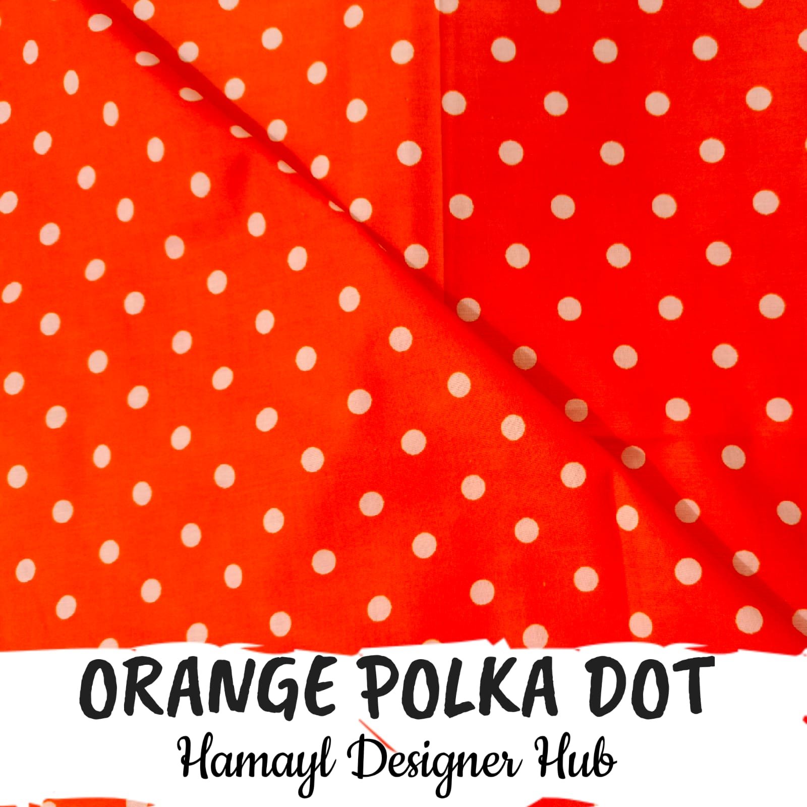 Polka Dots Orange – digital printed lawn fabric, 45-inch width, unstitched