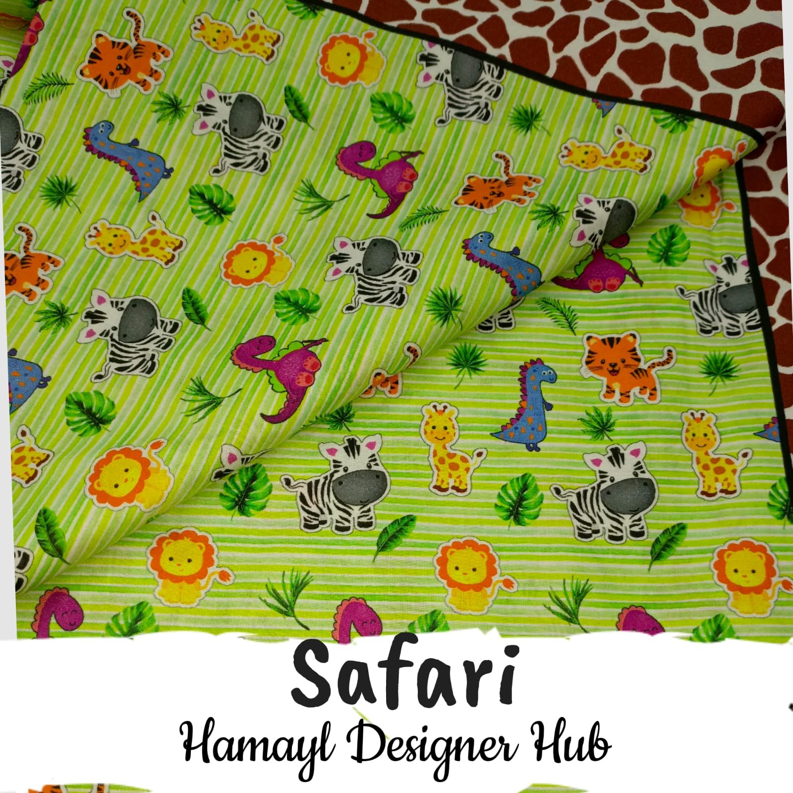 Safari – digital printed lawn fabric, 45-inch width, unstitched