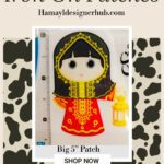 Muslim RED Doll- Big Patch 1- Iron On Patch