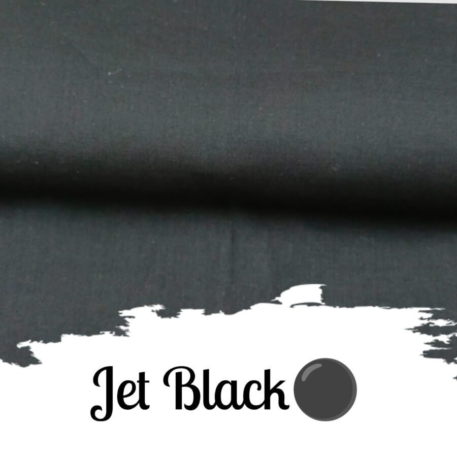 Jet Black – plain dyed lawn fabric, 45-inch width, unstitched