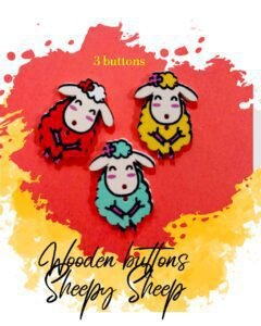 sheepy sheep - Set of 3 - Wooden Buttons