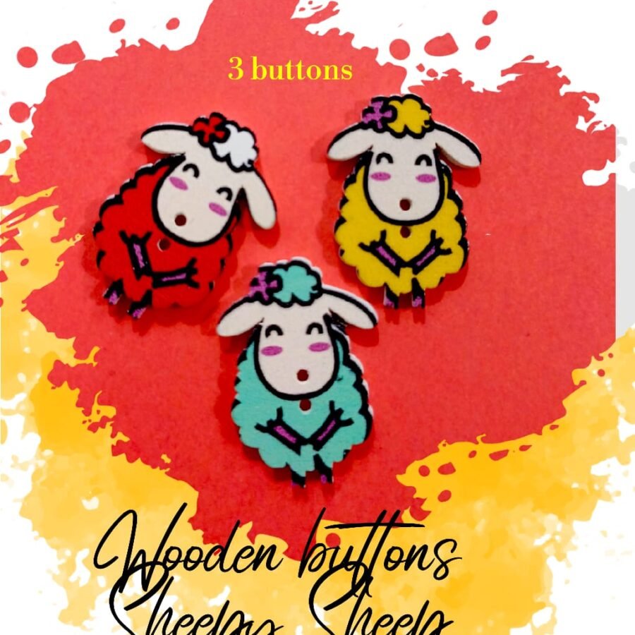 sheepy sheep - Set of 3 - Wooden Buttons