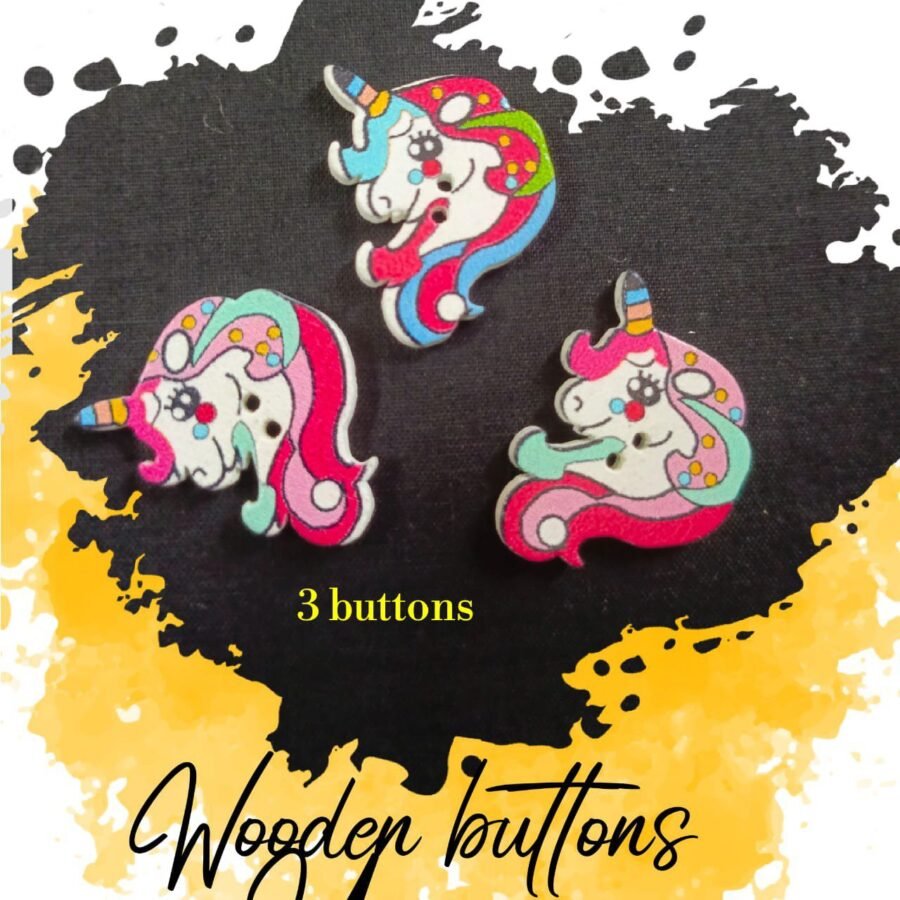 Unicorn Buttons - Set Of 3