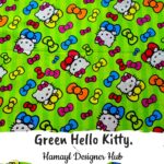 Hello Kitty Green -Funky Digital Lawn-Hamayl Designer hub