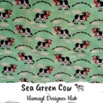 Cow Sea Green -Funky Digital Lawn- Hamayl Designer hub