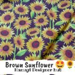 Cotton Brown sunflower– 45″ Cartoon Print Cotton Fabric