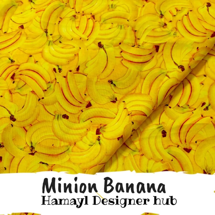 Cotton Minion Banana – printed winter cotton fabric, 45-inch width, unstitched