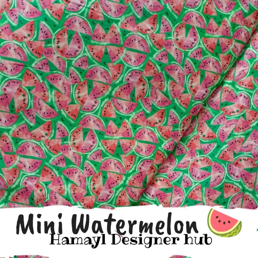 Cotton Mini Watermelon– 45″ Cartoon Print Cotton Fabric — unstitched fabric