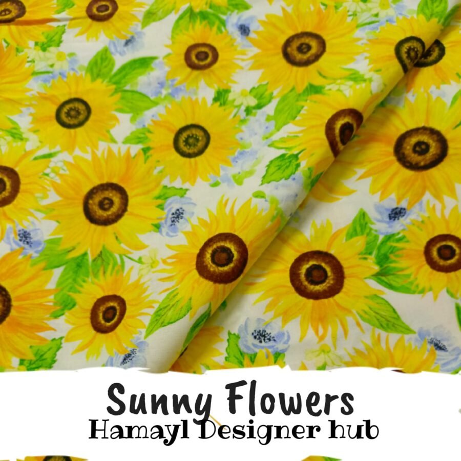 Sunny Flower – printed winter cotton fabric, unstitched