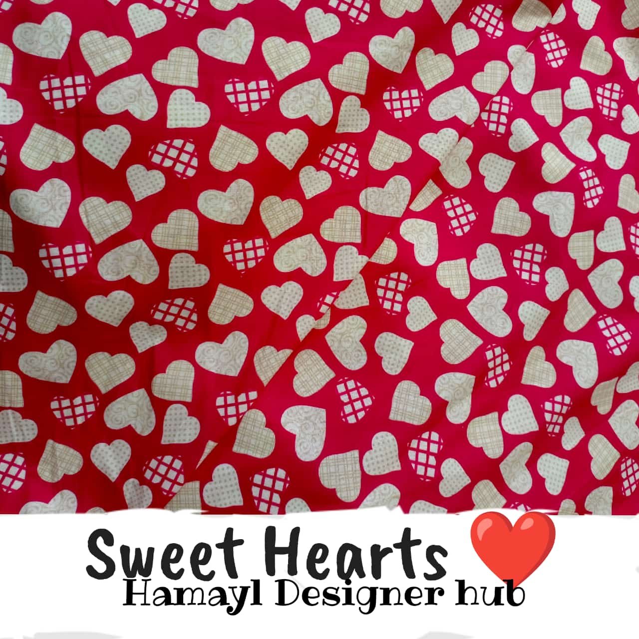 Sweet Hearts – printed winter cotton fabric, unstitched