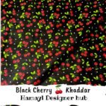 Khaddar -Black-Cherry- Unstitched Digital Fabric By Hamayl Designer Hub