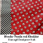 Khaddar -Panda Red- Unstitched Digital Fabric By Hamayl Designer Hub