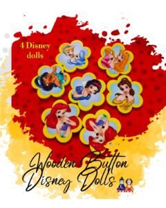 Disney Dolls- Set of 4- Wooden Buttons