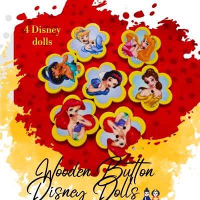 Disney Dolls- Set of 4- Wooden Buttons