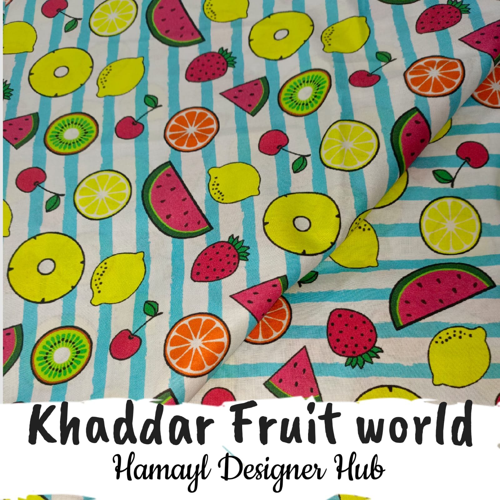 Khaddar – Friuit-world – digital printed khaddar fabric, unstitched