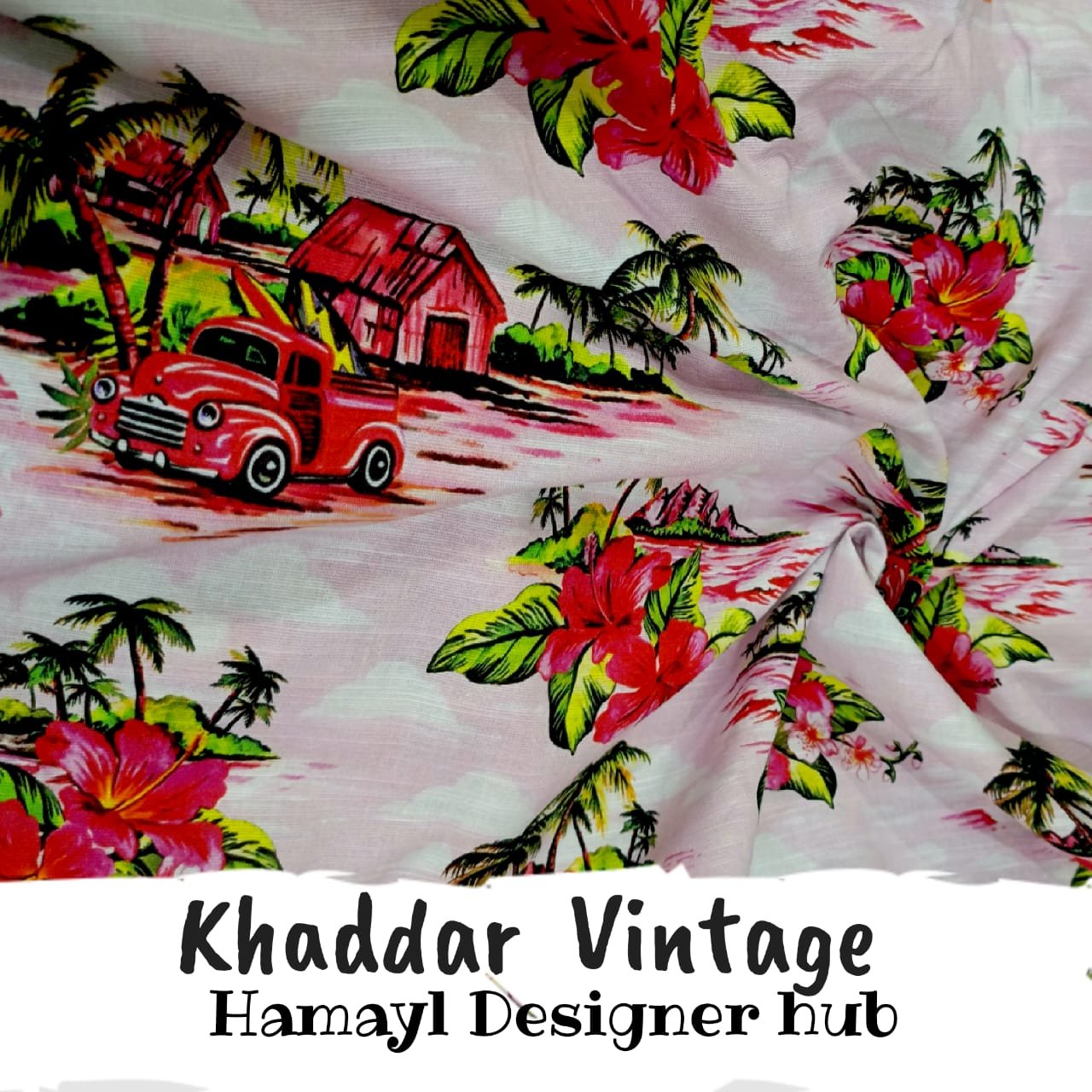 Khaddar – Vintage – digital printed khaddar fabric, unstitched