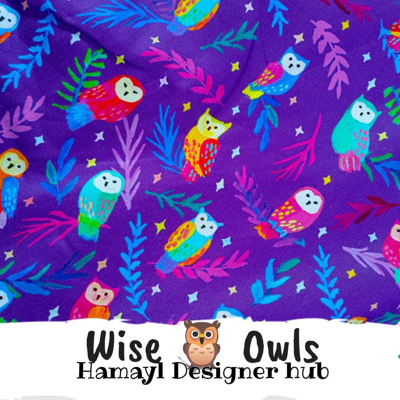 Wise Owl – printed winter cotton fabric, unstitched
