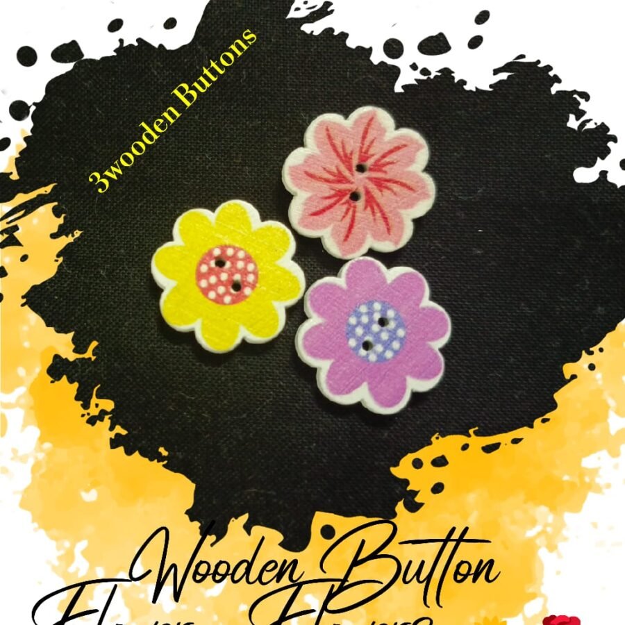 Flowery Flower Buttons- Set of 3